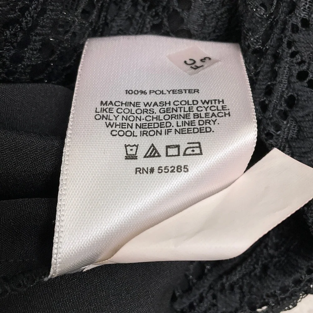 Express Dress Women XL Black Lace Long Sleeve Wrap Tie Sheer Party Elegant - Picture 6 of 13